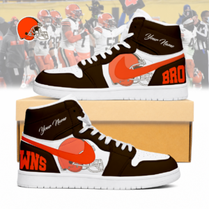 Limited Edition – Customized NFL Cleveland Browns Air Jordan 1 Sneakers