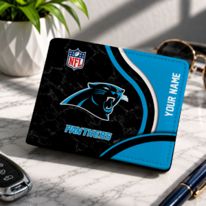 Limited Edition – Customized NFL Carolina Panthers Leather Wallet