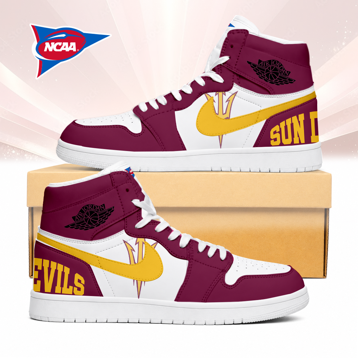 Limited Edition – Customized NCAA Arizona State Sun Devils Air Jordan 1 Sneakers