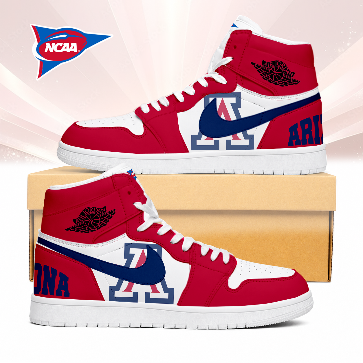 Limited Edition – Customized NCAA Arizona Wildcats Air Jordan 1 Sneakers