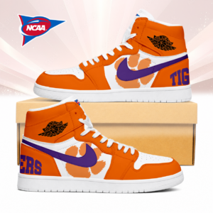 Limited Edition – Customized NCAA Clemson Tigers Air Jordan 1 Sneakers