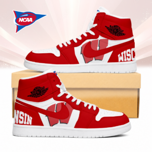 Limited Edition – Customized NCAA Wisconsin Badgers Air Jordan 1 Sneakers