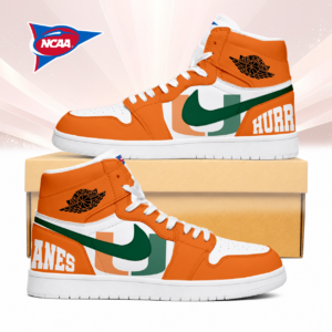 Limited Edition – Customized NCAA Miamiami Hurricanes Air Jordan 1 Sneakers