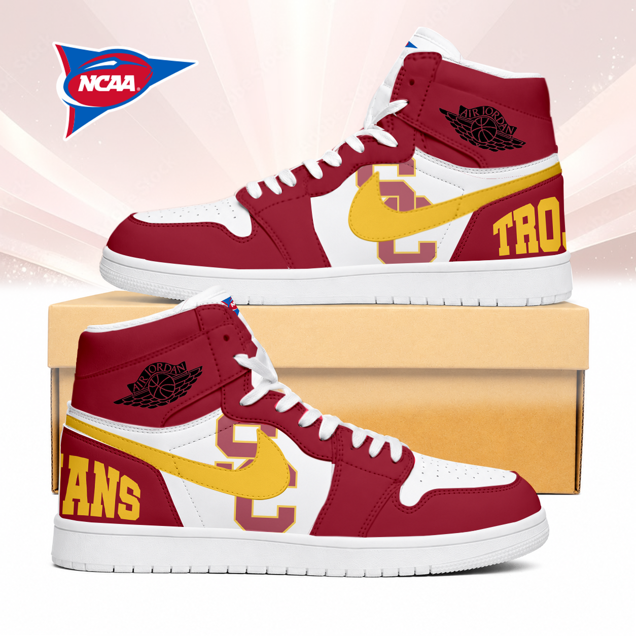 Limited Edition – Customized NCAA Usc Trojans Air Jordan 1 Sneakers