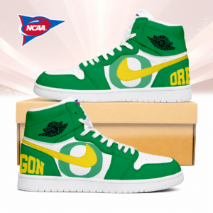 Limited Edition – Customized NCAA Oregon Ducks Air Jordan 1 Sneakers
