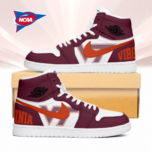 Limited Edition – Customized NCAA Virginia Tech Hokies Air Jordan 1 Sneakers