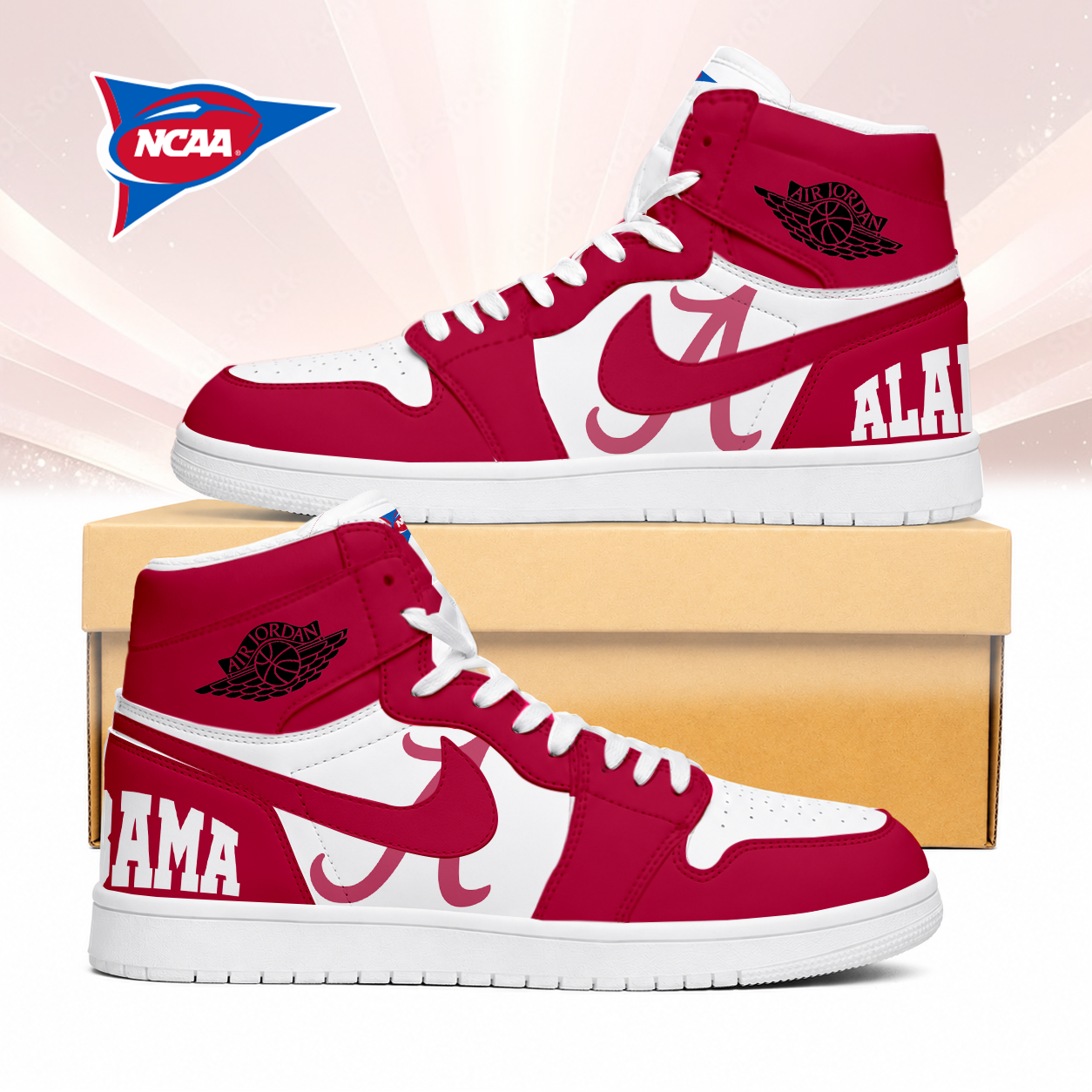 Limited Edition – Customized NCAA Alabama Crimson Tide Air Jordan 1 Sneakers