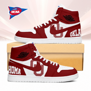 Limited Edition – Customized NCAA Oklahoma Sooners Air Jordan 1 Sneakers