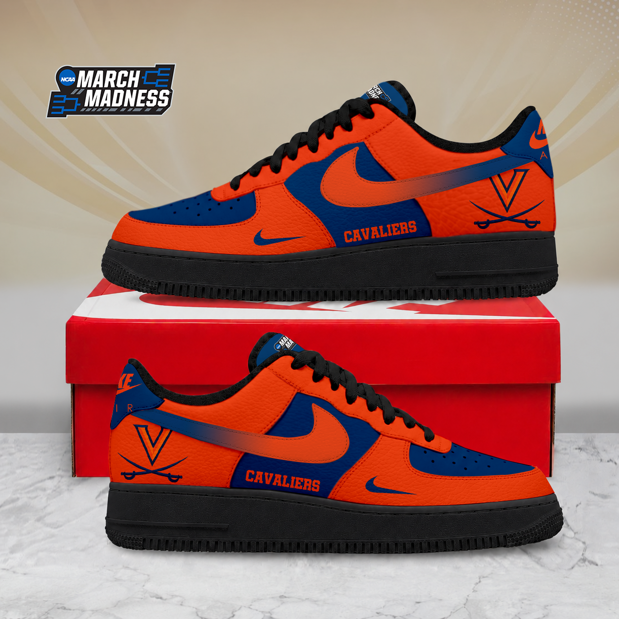 Limited Edition – Customized NCAA Virginia Cavaliers Air Force 1 Shoes