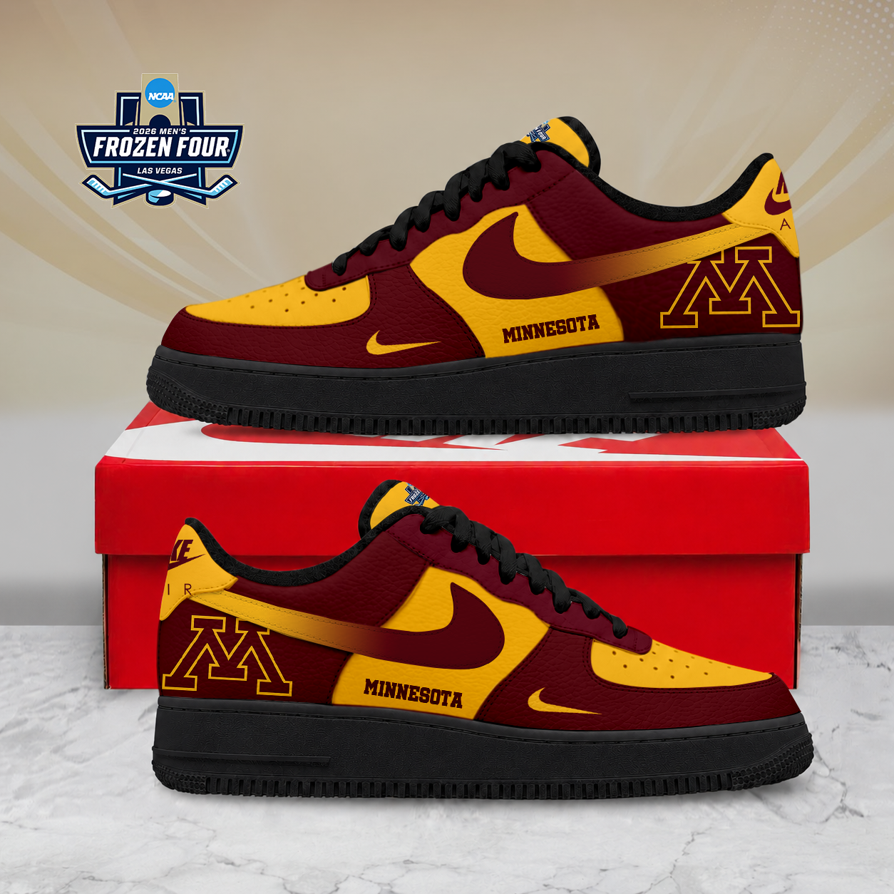 Limited Edition – Customized NCAA Minnesota Golden Gophers Air Force 1 Shoes