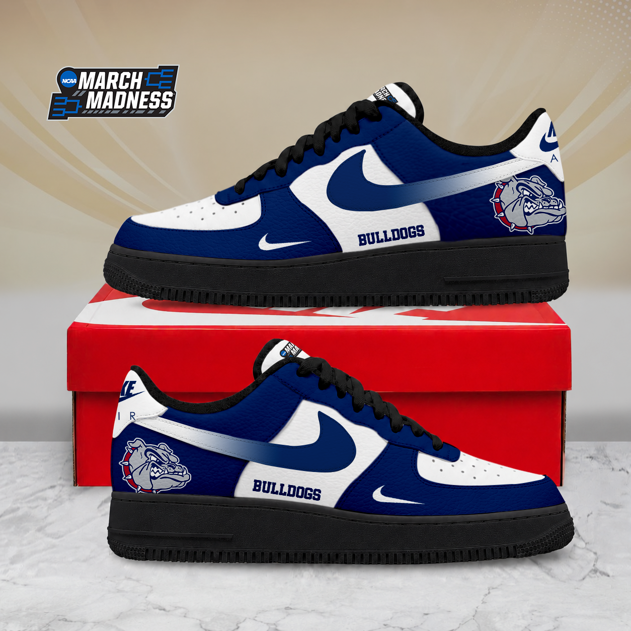 Limited Edition – Customized NCAA Gonzaga Bulldogs Air Force 1 Shoes