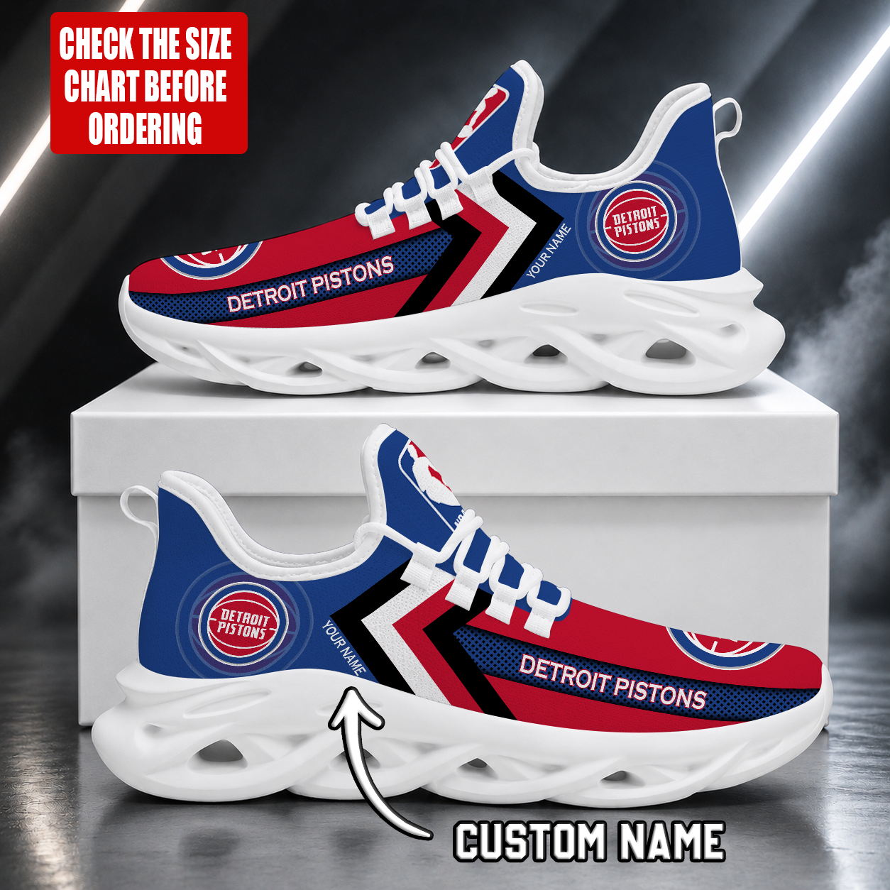 Limited Edition – Customized NBA Detroit Pistons Max Soul Shoes
