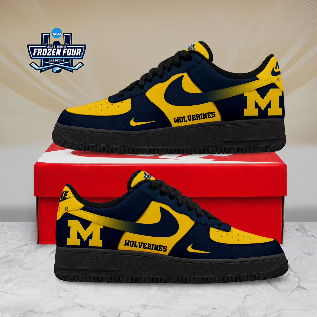 Limited Edition – Customized NCAA Michigan Wolverines Air Force 1 Shoes