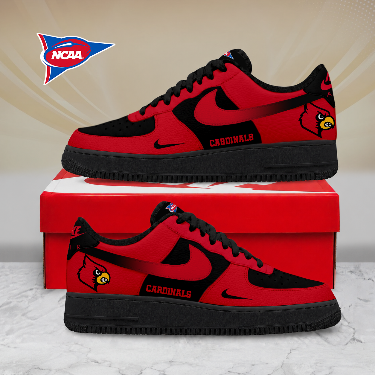 Limited Edition – Customized NCAA Louisville Cardinals Air Force 1 Shoes