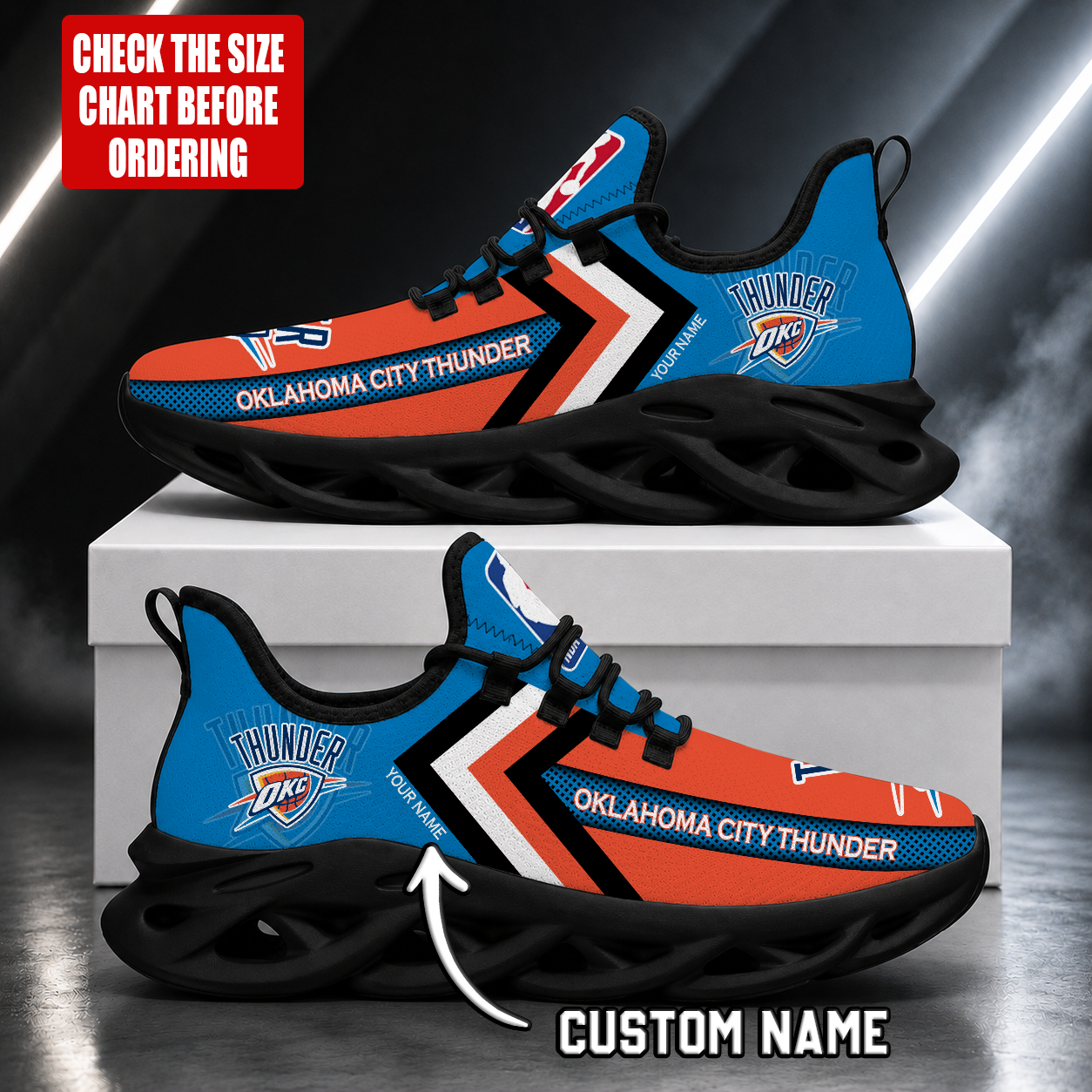 Limited Edition – Customized NBA Oklahoma City Thunder Max Soul Shoes - Image 2