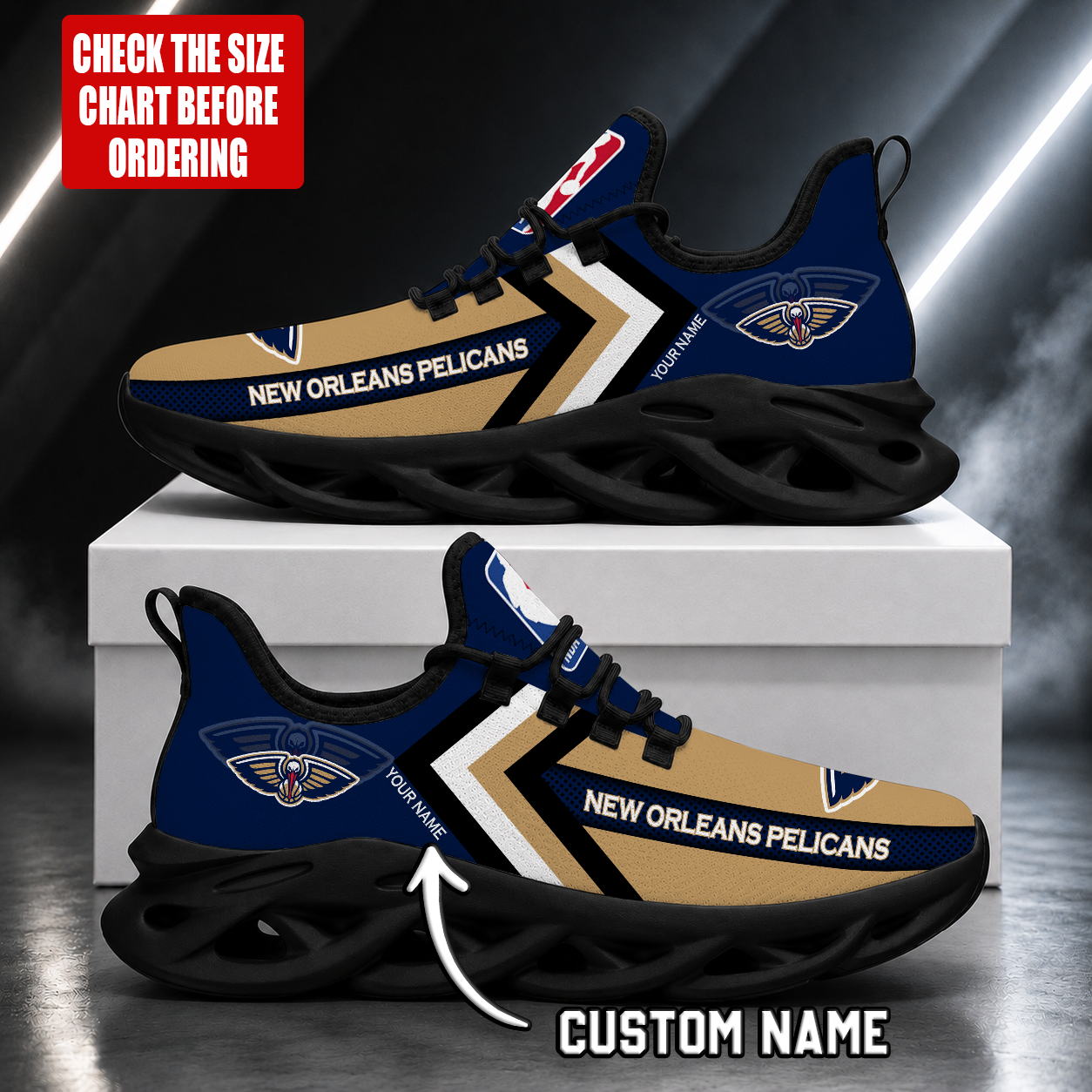 Limited Edition – Customized NBA New Orleans Pelicans Max Soul Shoes - Image 2