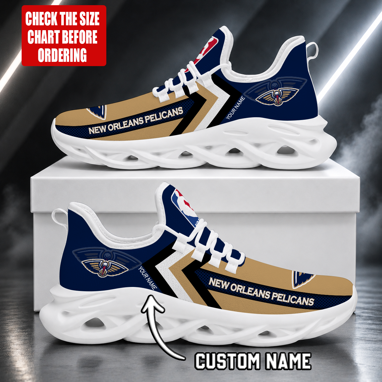 Limited Edition – Customized NBA New Orleans Pelicans Max Soul Shoes