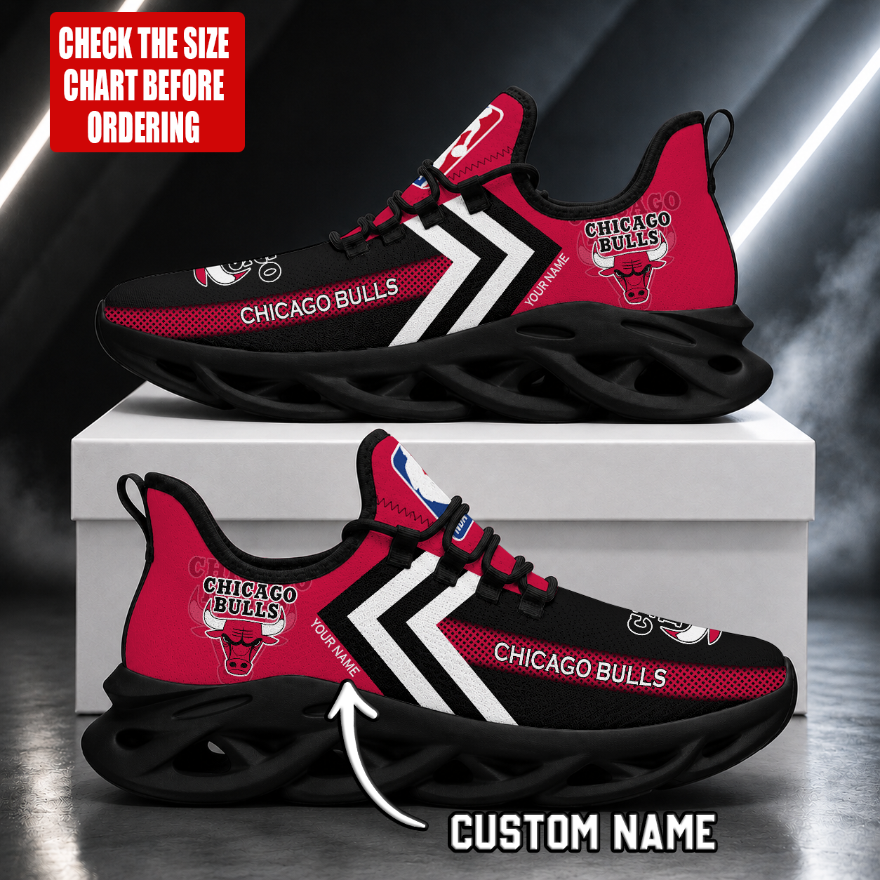 Limited Edition – Customized NBA Chicago Bulls Max Soul Shoes - Image 2