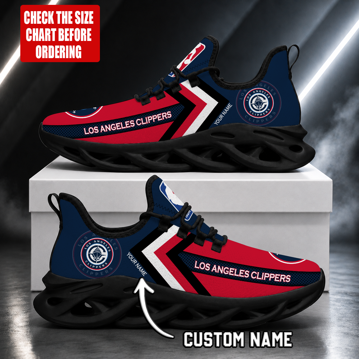 Limited Edition – Customized NBA Los Angeles Clippers Max Soul Shoes - Image 2