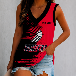 Limited Edition – Customized NBA Portland Trail Blazers Women’s V-Neck Tank Top
