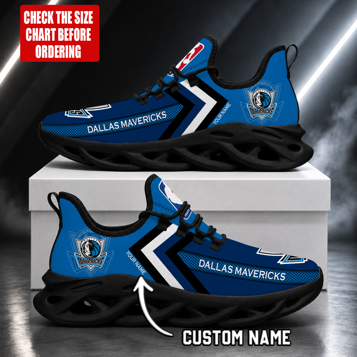 Limited Edition – Customized NBA Dallas Mavericks Max Soul Shoes - Image 2