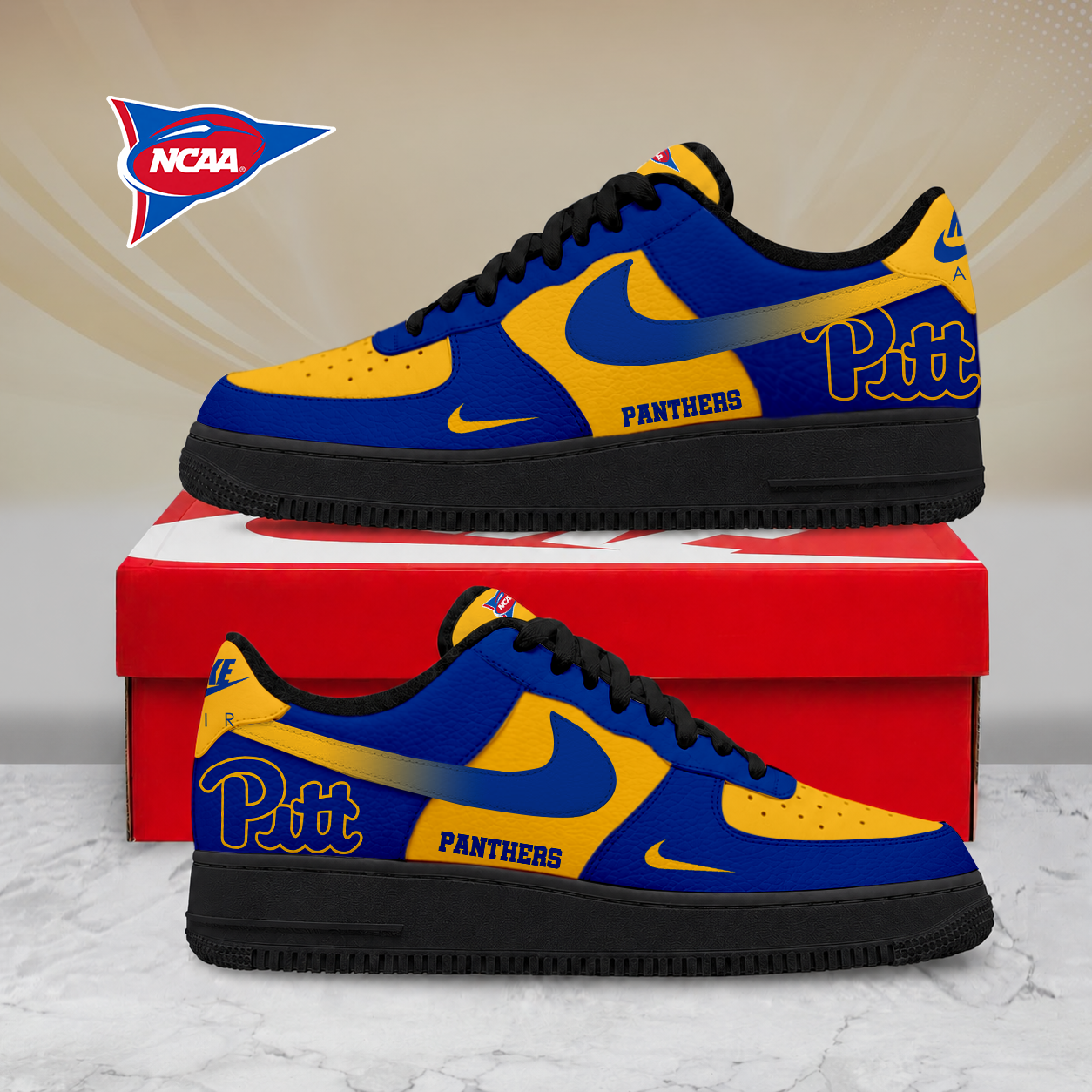 Limited Edition – Customized NCAA Pittsburgh Panthers Air Force 1 Shoes
