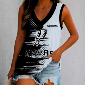 Limited Edition – Customized NBA San Antonio Spurs Women’s V-Neck Tank Top