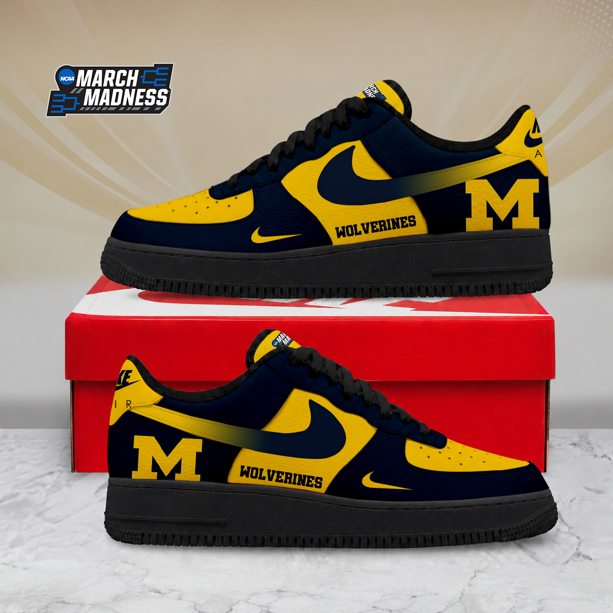 Limited Edition – Customized NCAA Michigan Wolverines Air Force 1 Shoes