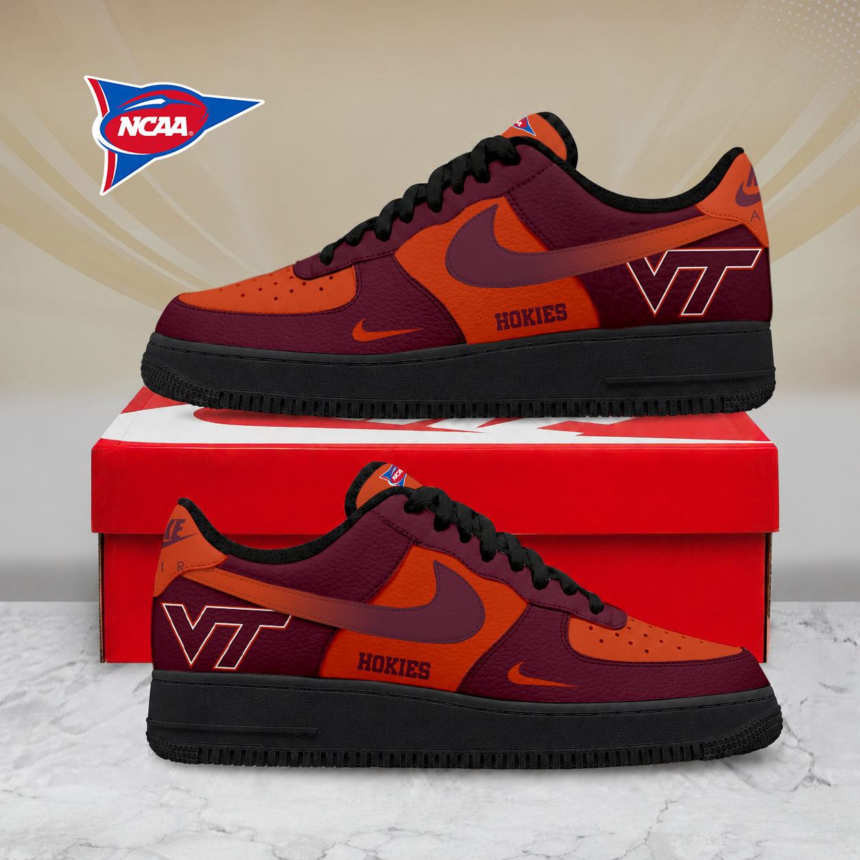 Limited Edition – Customized NCAA Virginia Tech Hokies Air Force 1 Shoes