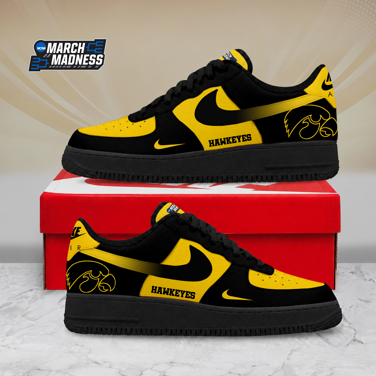 Limited Edition – Customized NCAA Iowa Hawkeyes Air Force 1 Shoes