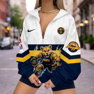 Limited Edition – Customized NBA Denver Nuggets V-Neck Zipper Sweatshirt Jacket