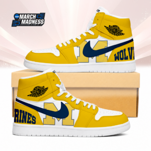 Limited Edition – Customized NCAA Michigan Wolverines Air Jordan 1 Sneakers