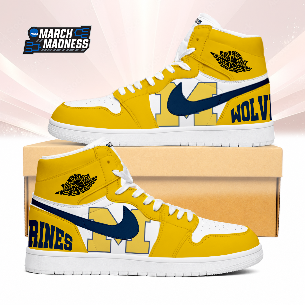 Limited Edition – Customized NCAA Michigan Wolverines Air Jordan 1 Sneakers