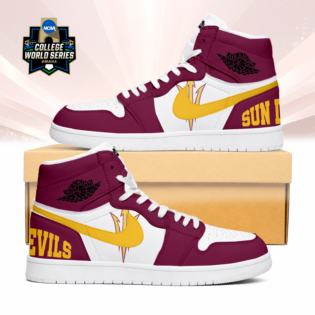 Limited Edition – Customized NCAA Arizona State Sun Devils Air Jordan 1 Sneakers