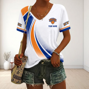 Limited Edition – Customized NBA New York Knicks V-Neck Female Shirt