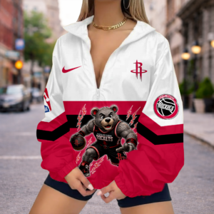 Limited Edition – Customized NBA Houston Rockets V-Neck Zipper Sweatshirt Jacket