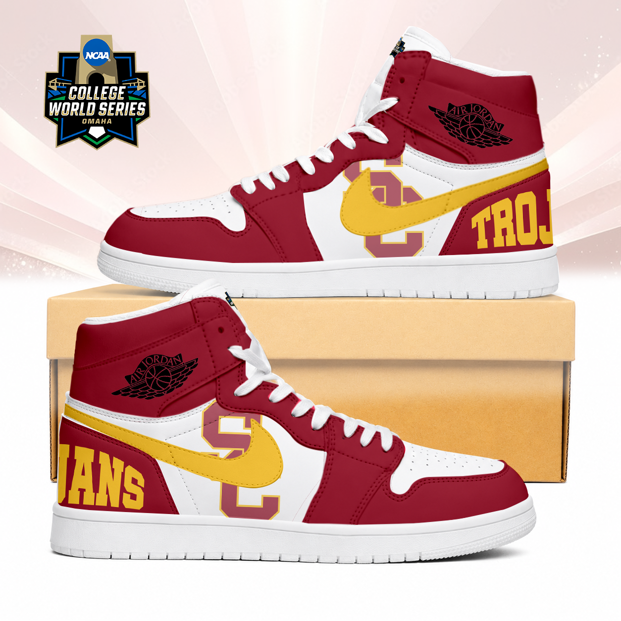 Limited Edition – Customized NCAA Usc Trojans Air Jordan 1 Sneakers
