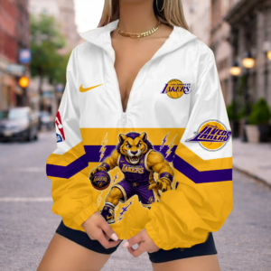 Limited Edition – Customized NBA Los Angeles Lakers V-Neck Zipper Sweatshirt Jacket