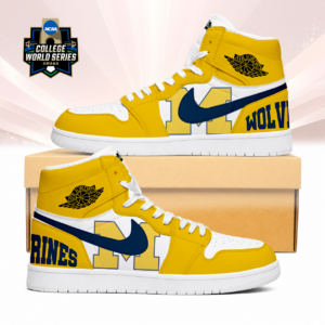 Limited Edition – Customized NCAA Michigan Wolverines Air Jordan 1 Sneakers