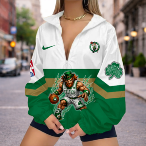 Limited Edition – Customized NBA Boston Celtics V-Neck Zipper Sweatshirt Jacket