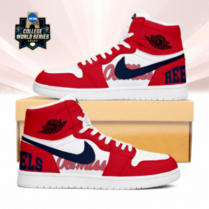 Limited Edition – Customized NCAA Ole Miss Rebels Air Jordan 1 Sneakers