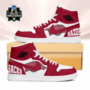 Limited Edition – Customized NCAA Arkansas Razorbacks Air Jordan 1 Sneakers