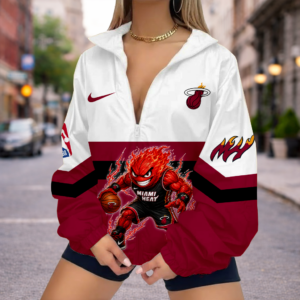 Limited Edition – Customized NBA MiaMiami Heat V-Neck Zipper Sweatshirt Jacket
