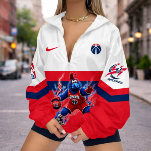 Limited Edition – Customized NBA Washington Wizards V-Neck Zipper Sweatshirt Jacket