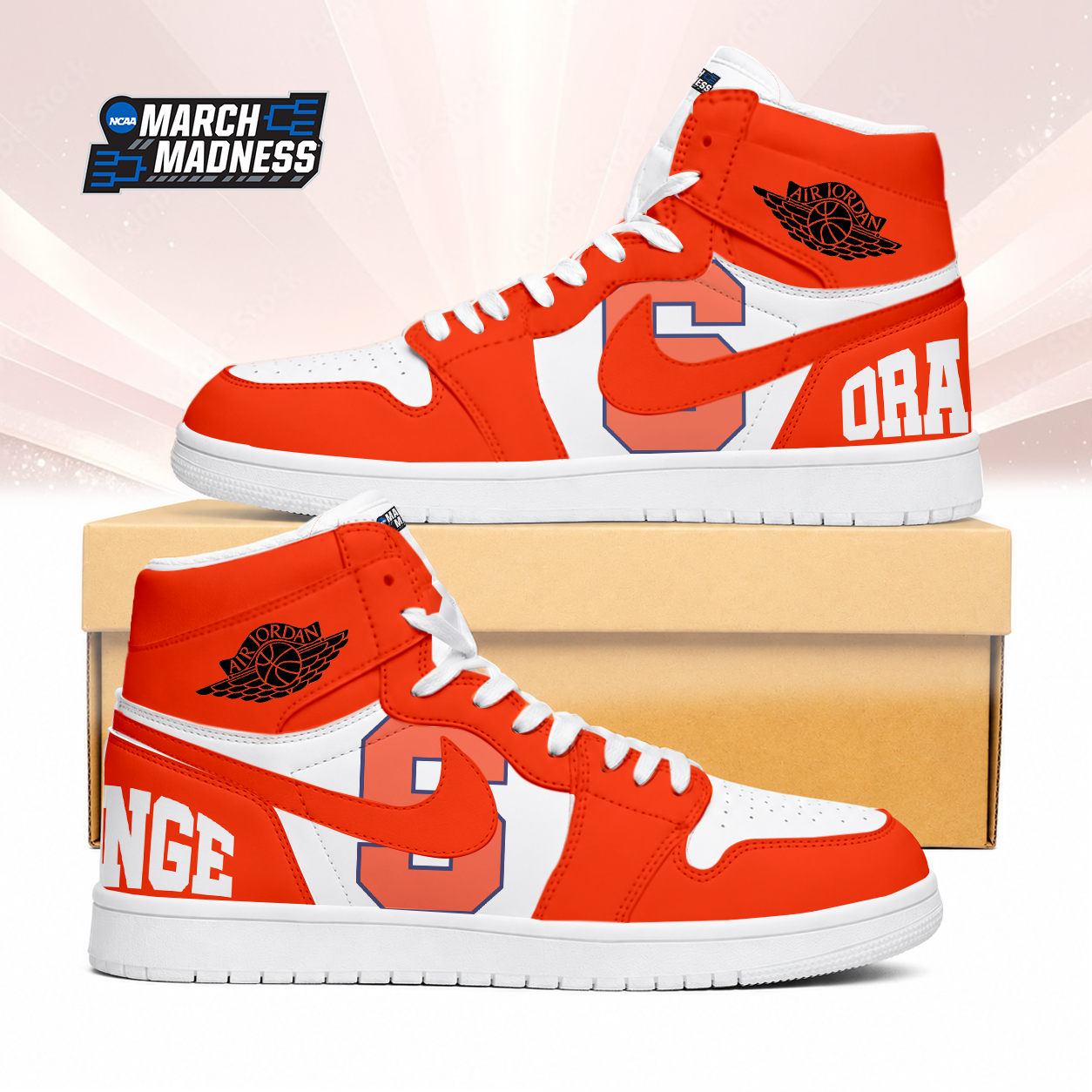 Limited Edition – Customized NCAA Syracuse Orange Air Jordan 1 Sneakers