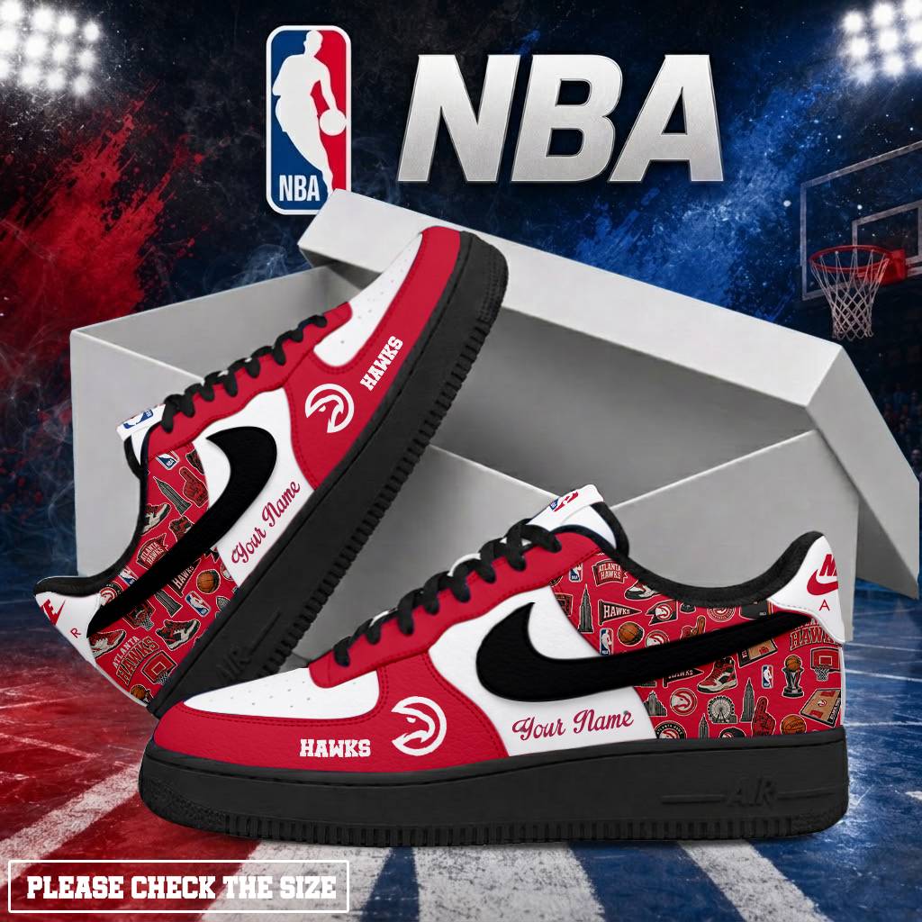Limited Edition – Customized NBA Atlanta Hawks Air Force 1 Shoes - Image 2