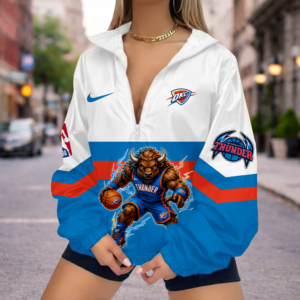 Limited Edition – Customized NBA Oklahoma City Thunder V-Neck Zipper Sweatshirt Jacket