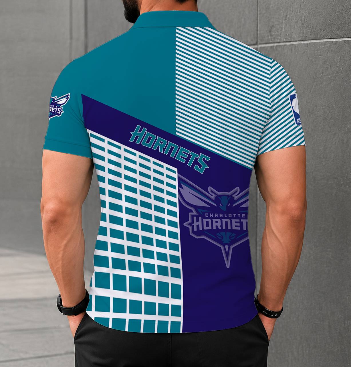 Limited Edition – Customized NBA Charlotte Hornets Polo Shirt - Image 2