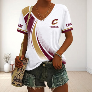 Limited Edition – Customized NBA Cleveland Cavaliers V-Neck Female Shirt