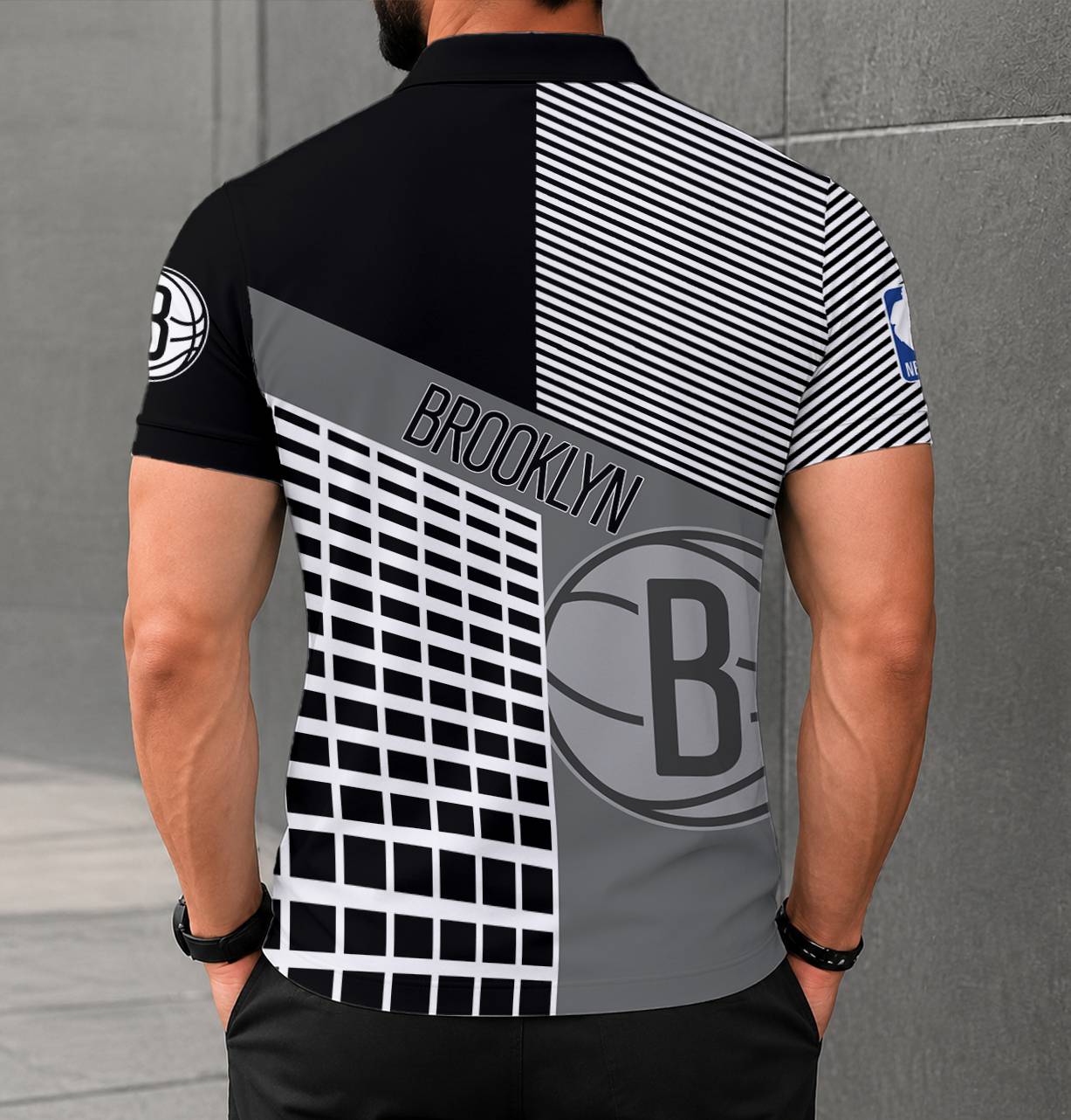 Limited Edition – Customized NBA Brooklyn Nets Polo Shirt - Image 2
